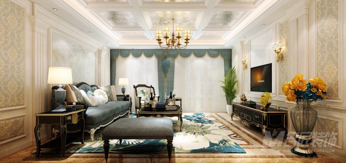 中山裝修效果圖中信凱旋公館別墅350平米歐式風格